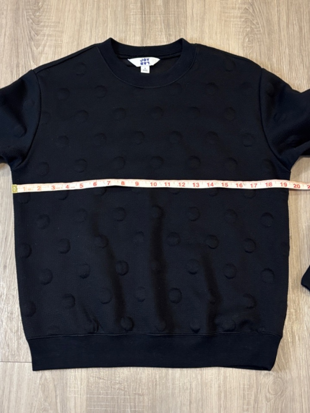 JoyLab Black Textured Dot Sweatshirt Size Small - Picture 9 of 10